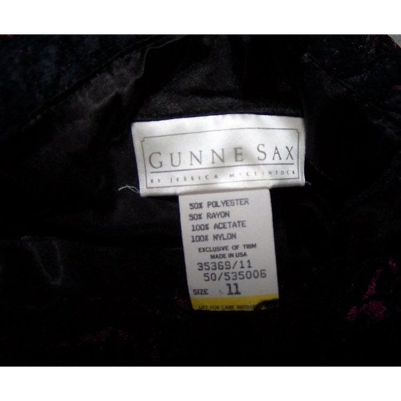 Vintage Gunne Sax Dress Size 11 Jessica McClintock Strapless Purple & Black - Picture 5 of 9